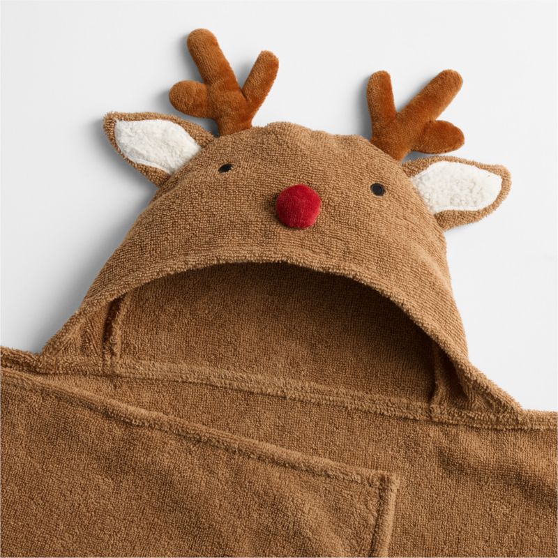 Reindeer 100% Organic Cotton Hooded Kid Towel - image 4 of 6