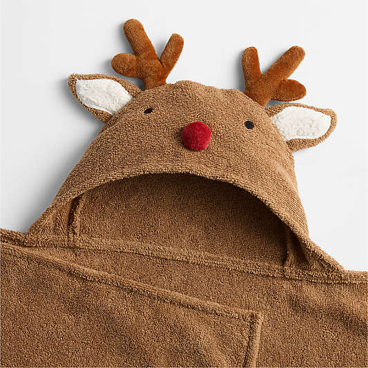 Reindeer 100% Organic Cotton Hooded Kid Towel