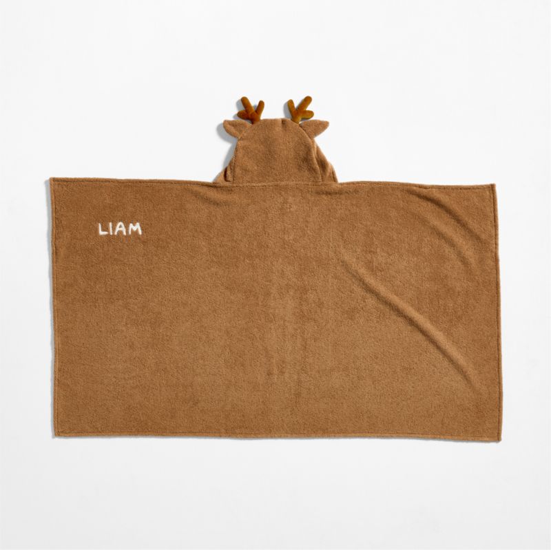 Reindeer 100% Organic Cotton Hooded Kid Towel - image 2 of 6