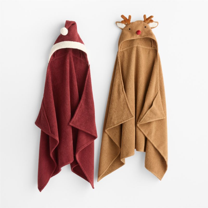 Reindeer 100% Organic Cotton Hooded Kid Towel - image 5 of 6