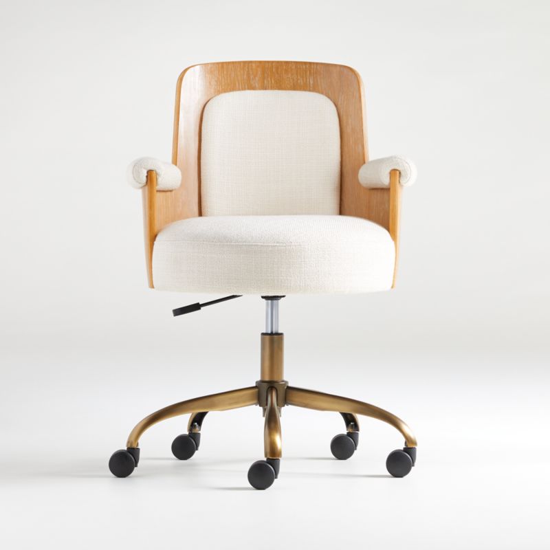 White and 2024 wood desk chair