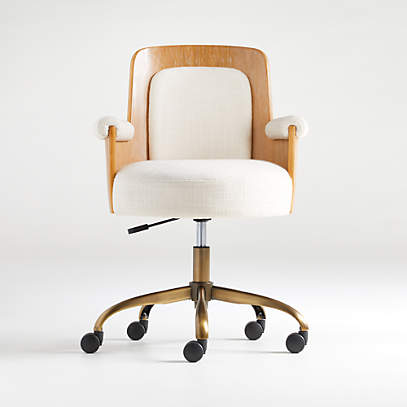 Roan Wood Office Chair Reviews, Crate And Barrel White Desk Chair