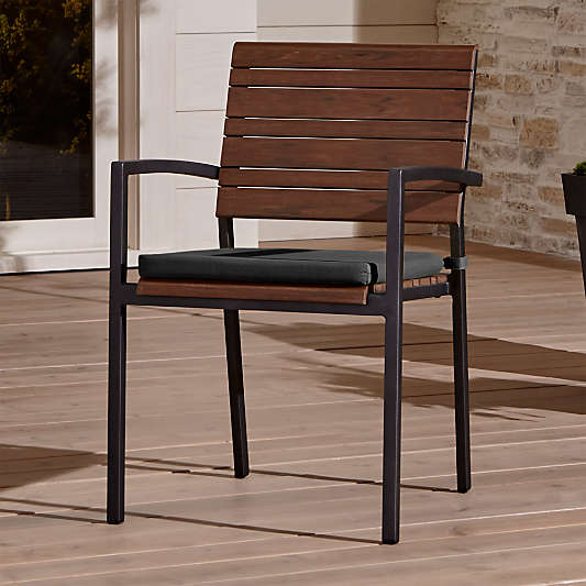 Rocha II Dining Arm Chair with Charcoal Sunbrella ® Cushion