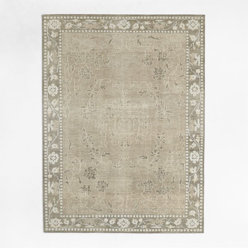 Rochelle Traditional Floral Grey Area Rug 6'x9' - image 2 of 6