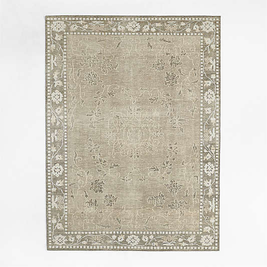 Rochelle Traditional Floral Grey Area Rug 6'x9'