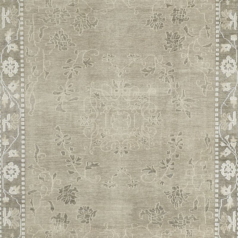 Rochelle Traditional Floral Grey Area Rug 6'x9' - image 0 of 6