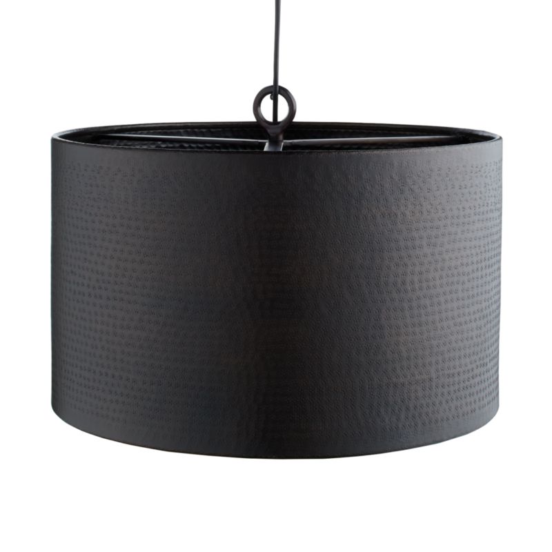 Rodan Hammered Dark Bronze Metal Drum Pendant Light