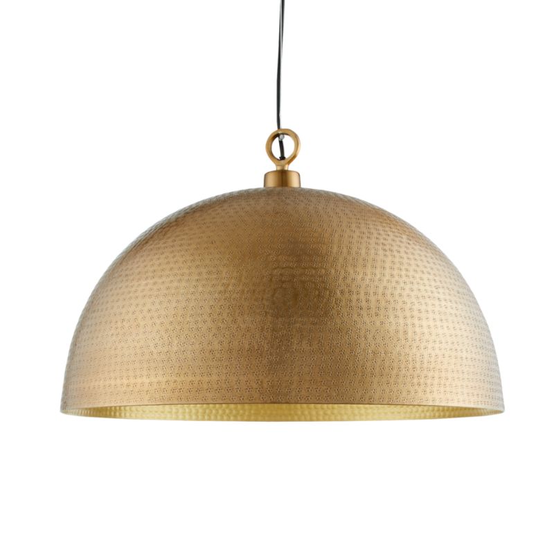 Rodan Hammered Brass Metal Dome Pendant Light Reviews Crate And Barrel 0905