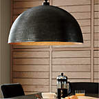 View Rodan Hammered Metal Dome Pendant Light - image 11 of 13