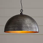 View Rodan Hammered Metal Dome Pendant Light - image 3 of 13
