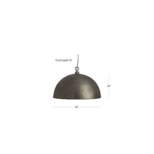 Rodan Hammered Antique Pewter Metal Dome Pendant Light