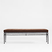 Rodin Brown Velvet Bench by Athena Calderone
