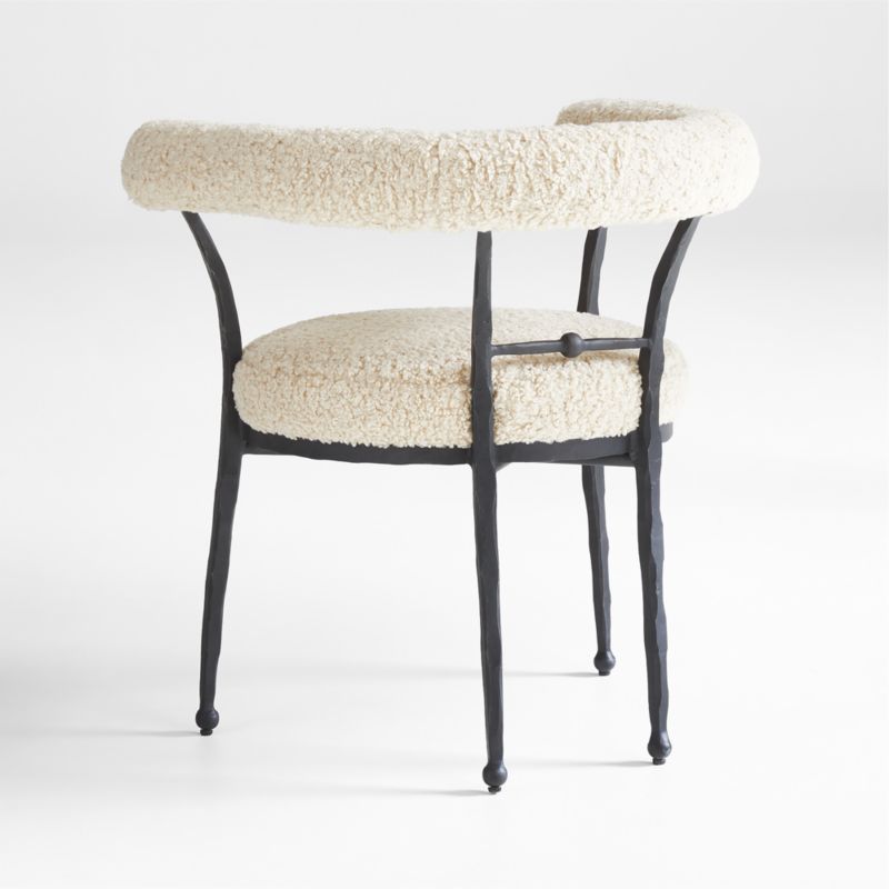 Rodin White Boucle Dining Accent Chair by Athena Calderone - image 10 of 13