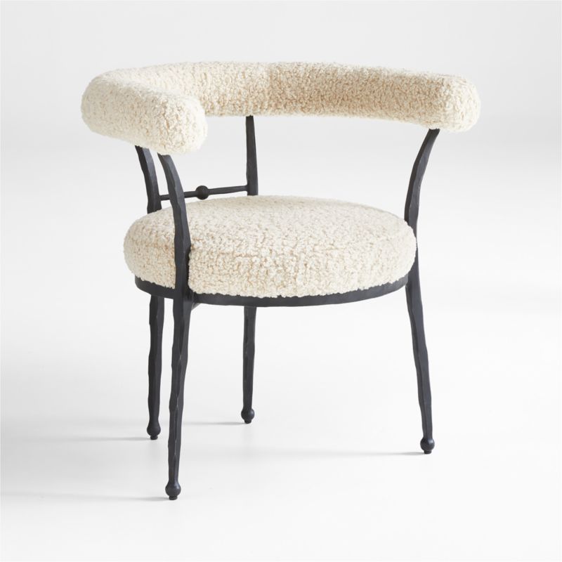 Rodin White Boucle Dining Accent Chair by Athena Calderone - image 7 of 13