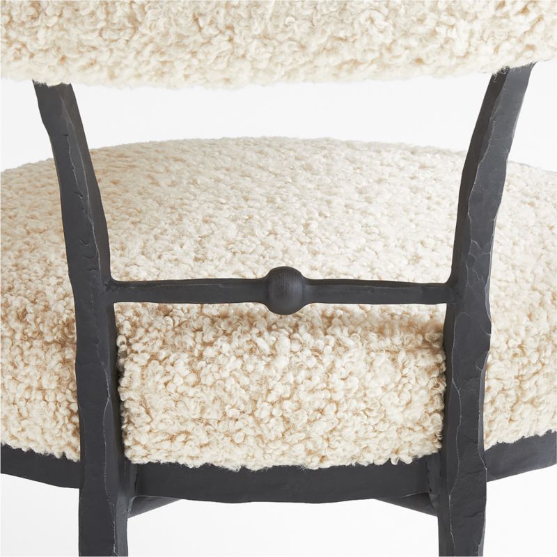 Rodin White Boucle Dining Accent Chair by Athena Calderone - image 8 of 13