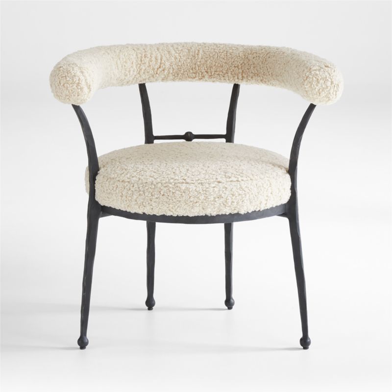 Rodin White Boucle Dining Accent Chair by Athena Calderone - image 0 of 13