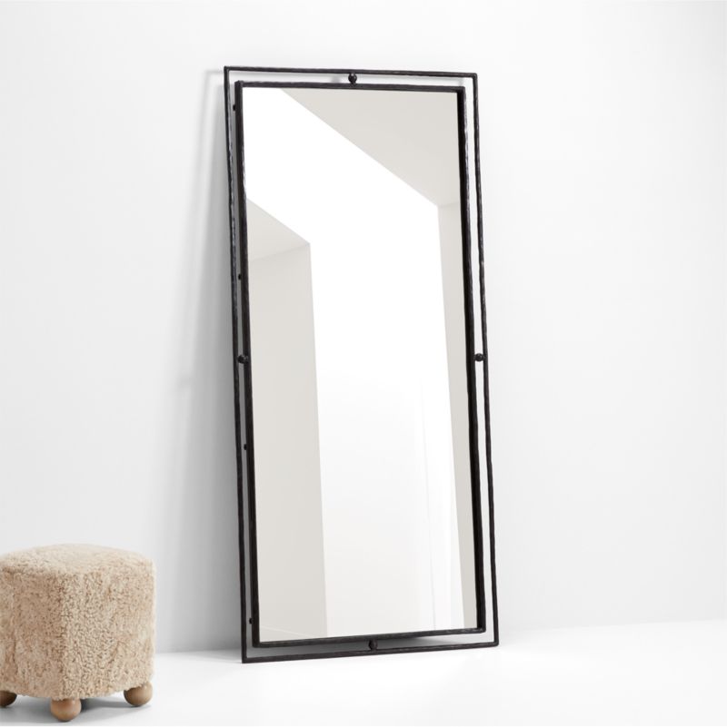 Rodin Black Floor Mirror by Athena Calderone