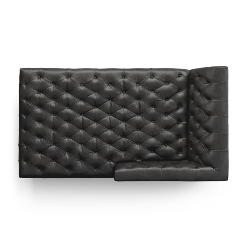 Rollins Ebony Leather Tufted Right-Arm Chaise Lounge
