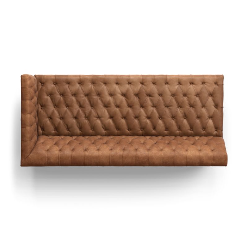 Rollins Camel Leather Tufted Right-Arm Sofa