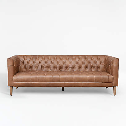 Rollins Chocolate Leather Sofa, Chocolate Leather Sectional Sofa