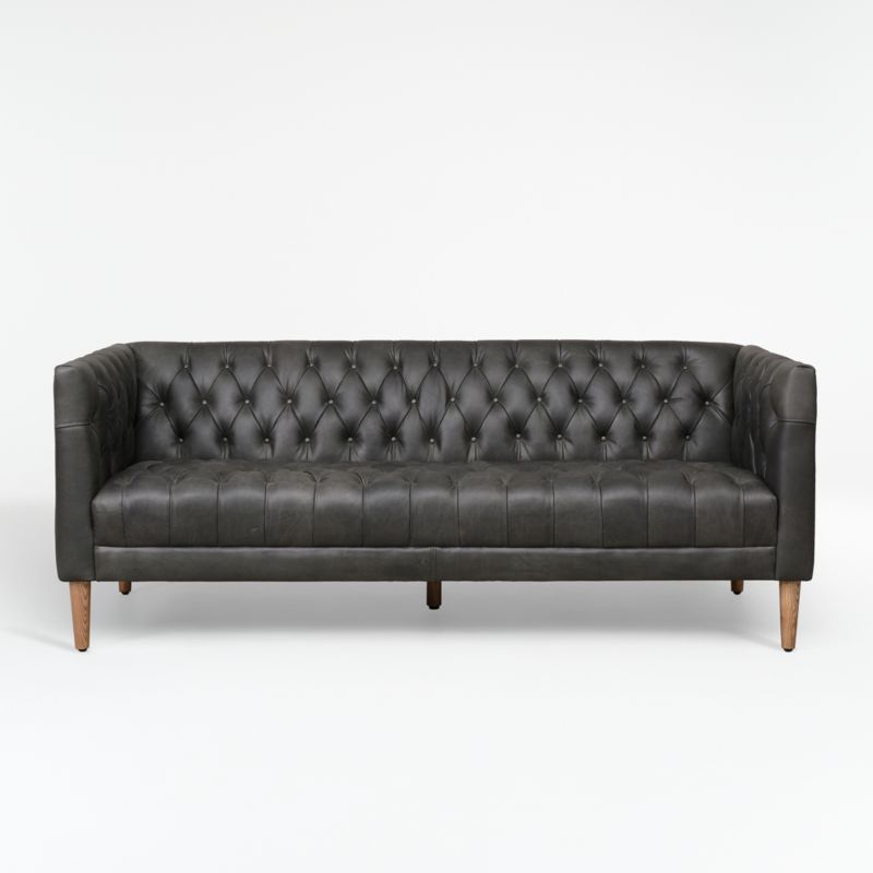 Rollins Ebony Leather Sofa Reviews, Firm Leather Sofa