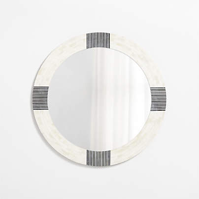 Roman Round Bone Inlay Mirror