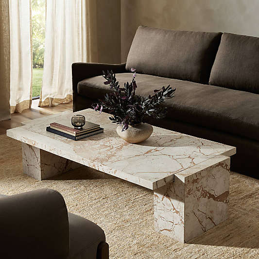 Romano Marble 61"  Rectangular Coffee Table