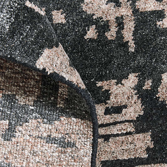 Rome Wool Blend Hand-Knotted Black Rug Swatch 12"x18"