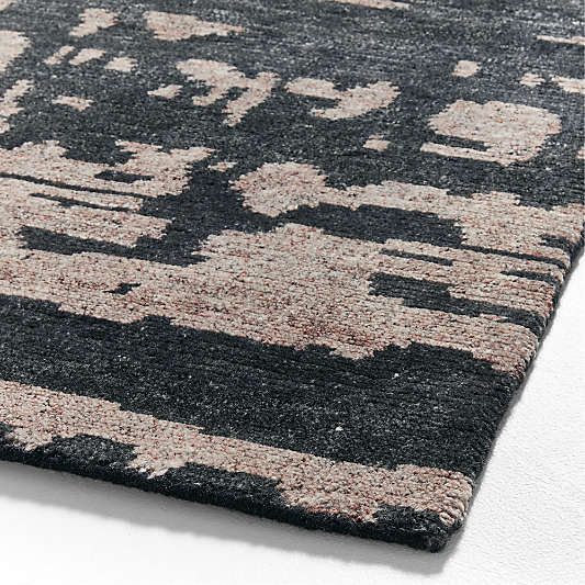 Rome Wool Black Area Rug 6'x9'