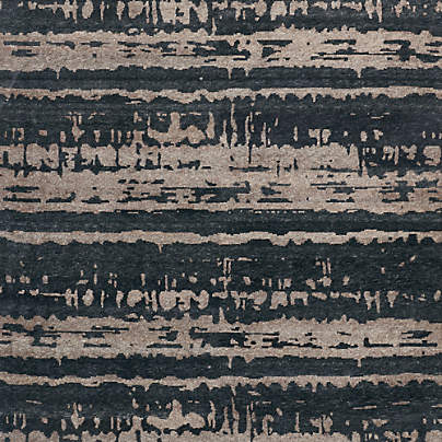 Rome Wool Blend Hand-Knotted Black Rug Swatch 12"x18"