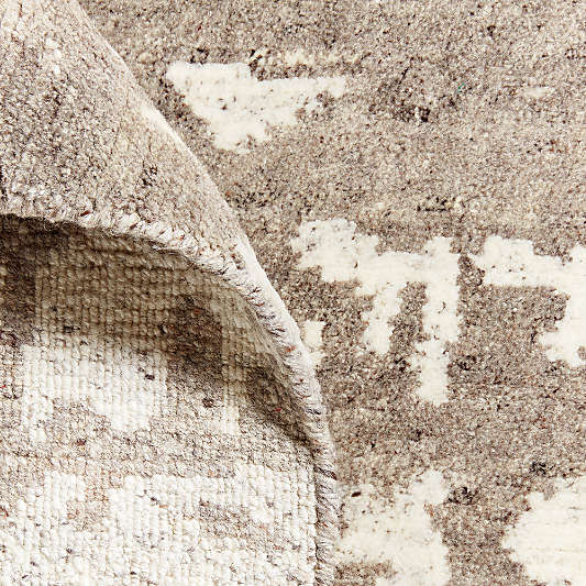 Rome Wool Blend Hand-Knotted Taupe Area Rug 9'x12'