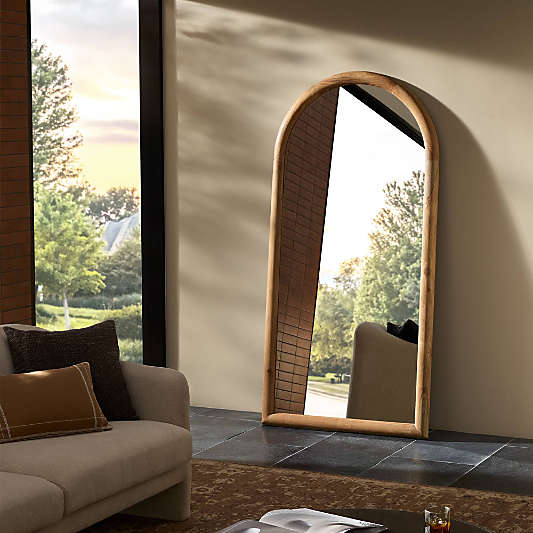 Romy Smoked Acacia Floor Mirror 38" x 77"