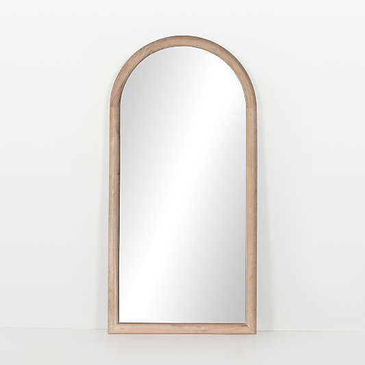 Romy White Washed Acacia Floor Mirror 38" x 77"