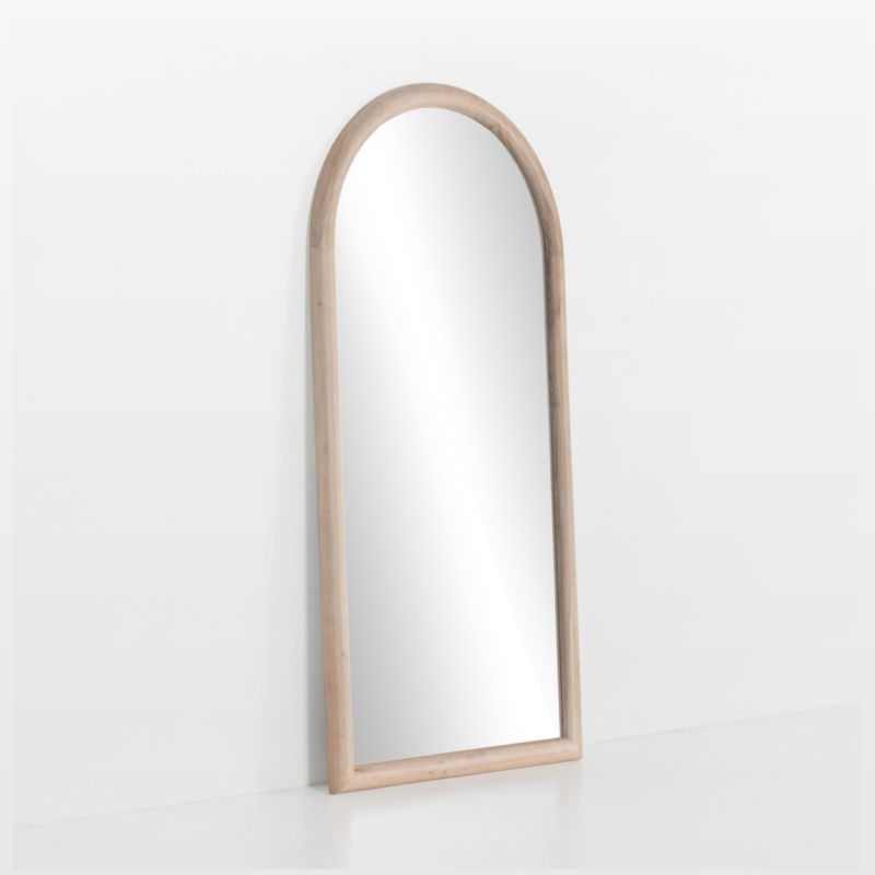 Romy White Washed Acacia Floor Mirror 38" x 77" - image 3 of 4