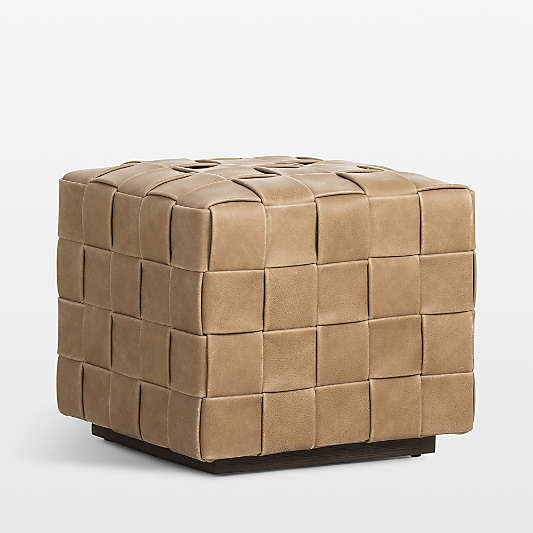 Ronan 19.5" Leather Ottoman