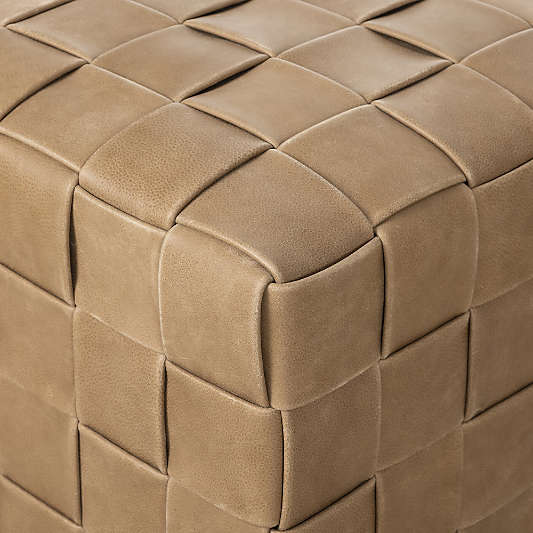 Ronan 19.5" Leather Ottoman