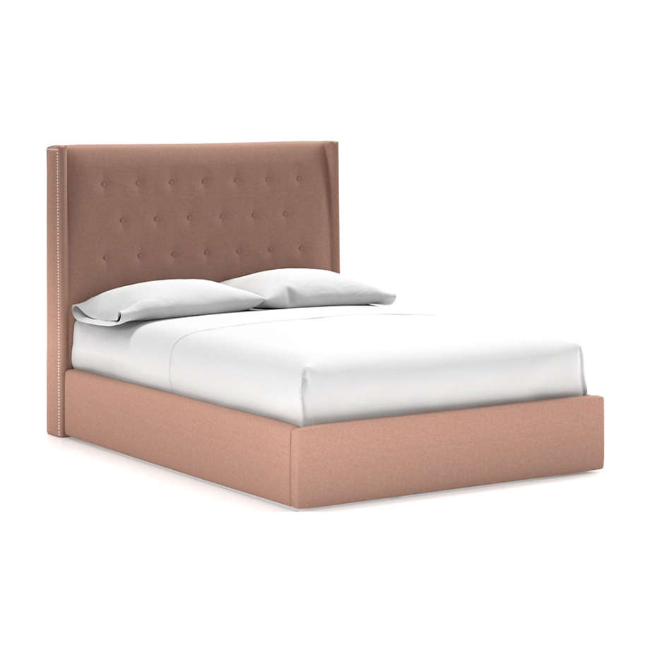 Ronin QueenTufted Wingback Bed Romantic Crate and Barrel