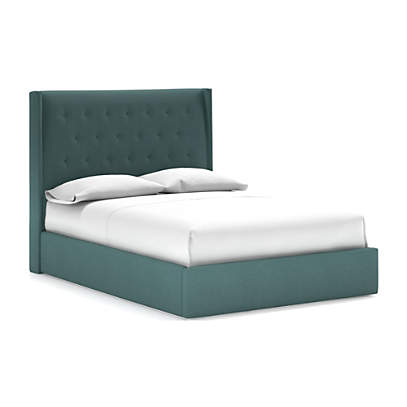 Ronin Tufted Wingback Bed Turquoise, Crate And Barrel Single Bed