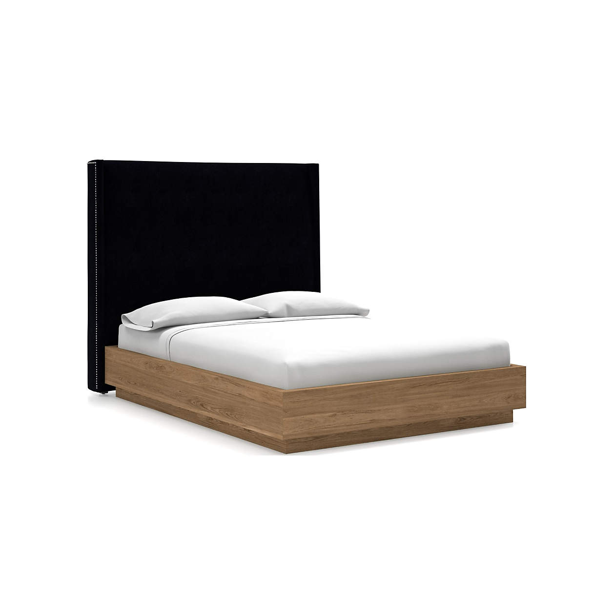 Ronin Headboard with Batten PlinthBase Bed Midnight Crate & Barrel