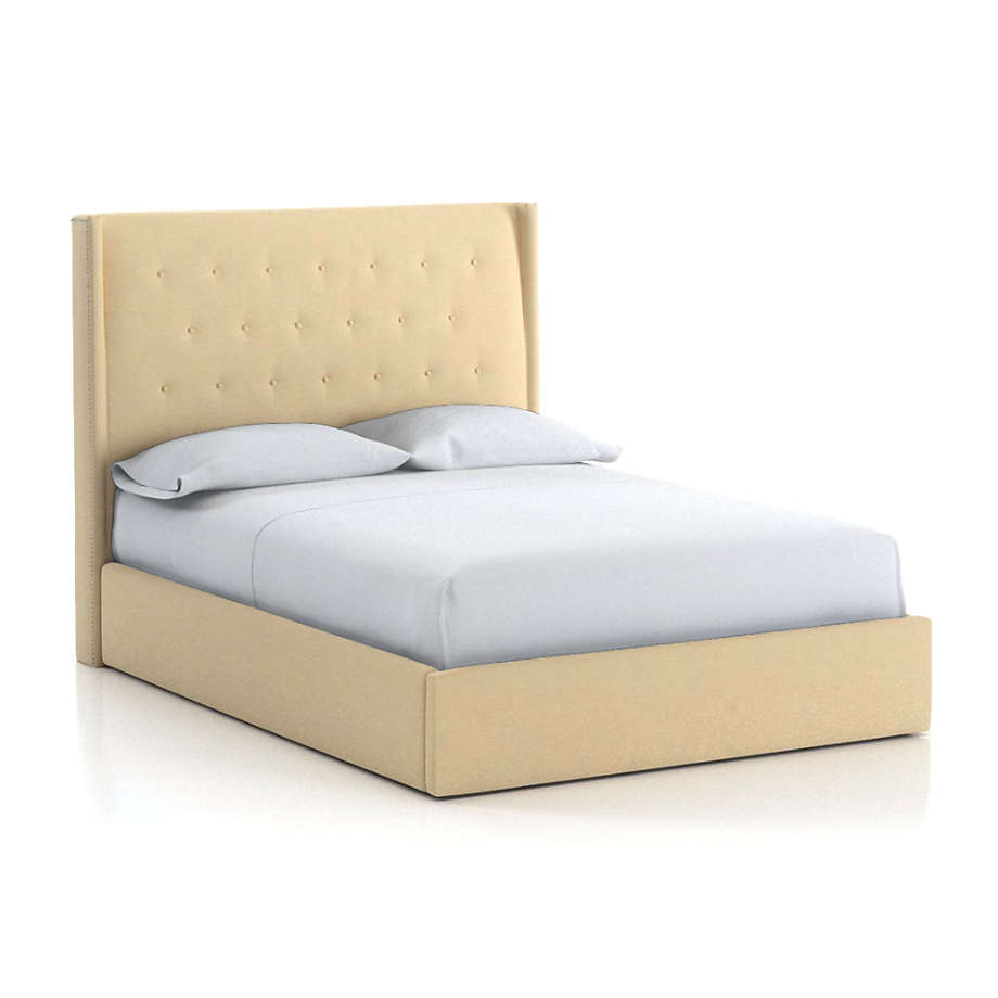 Ronin Queen Tufted Wingback Bed Chalk Crate & Barrel