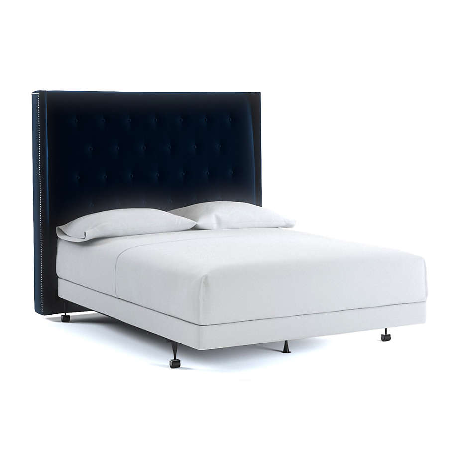 Ronin Queen Tufted Wingback Headboard Midnight Crate & Barrel