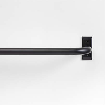 Matte Black 1" Room Darkening Curtain Rod 90"-144"