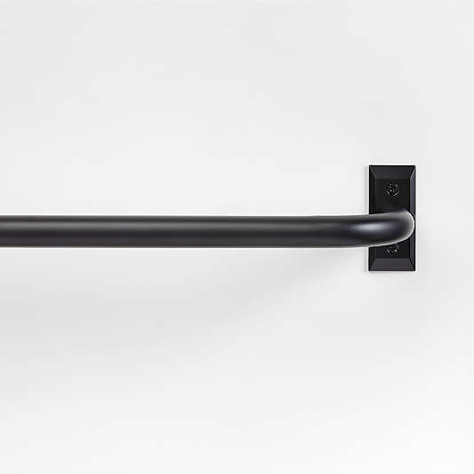 Matte Black 1" Room Darkening Curtain Rod 52"-88"