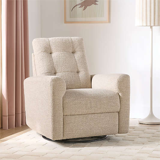 Rory Oatmeal Swivel Glider Power Recliner Nursery Chair