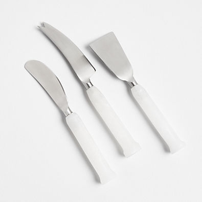 View Rosa Alabaster Cheese Knives, Set of 3 by Athena Calderone details