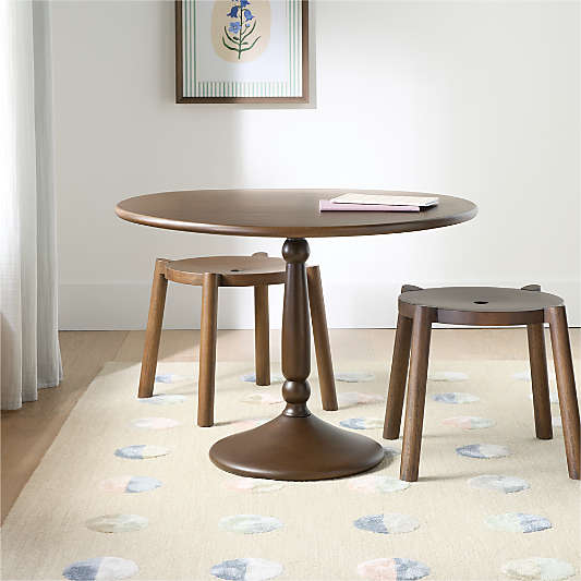 Rosalind Deep Brown Wood Round Kids Play Table