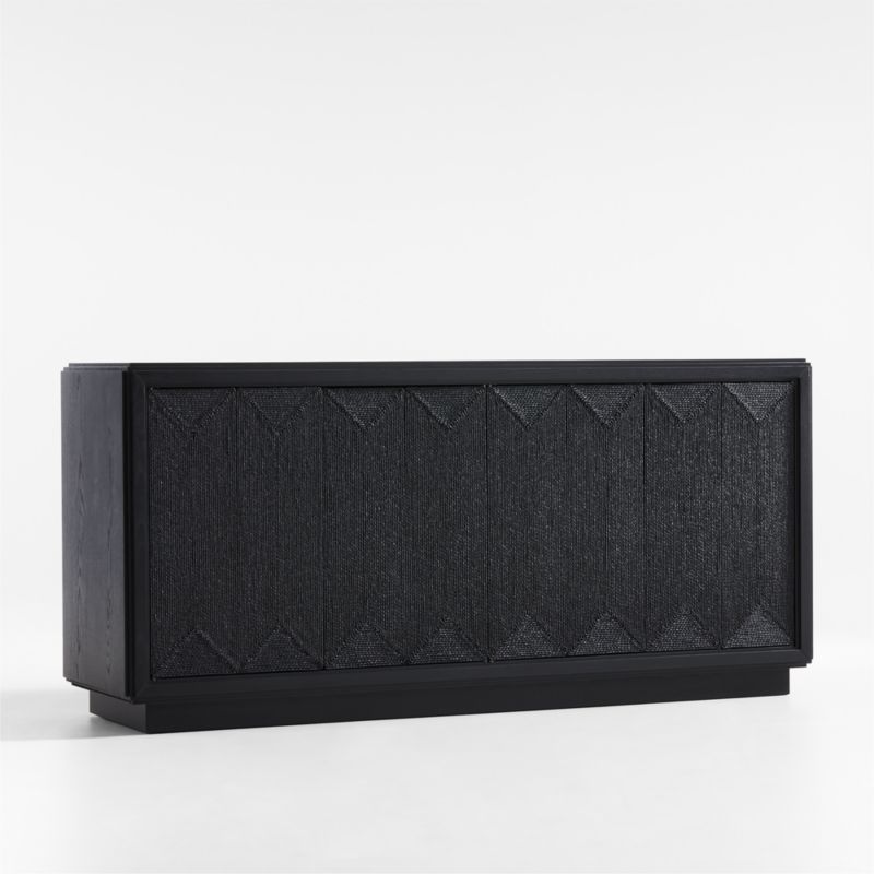 Roseau Charcoal Black Wood Sideboard Cabinet - image 6 of 12