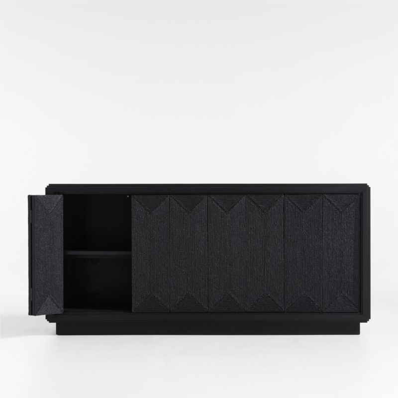 Roseau Charcoal Black Wood Sideboard Cabinet - image 7 of 12