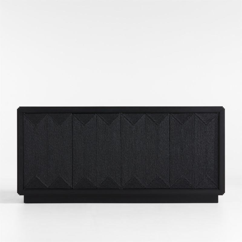 Roseau Charcoal Black Wood Sideboard Cabinet