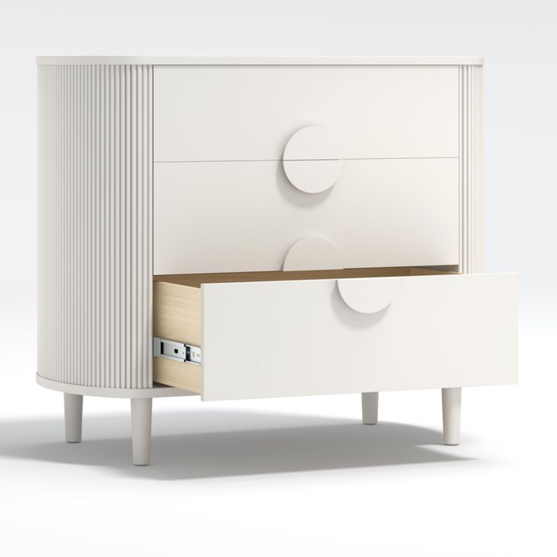 Roselle White Wood Narrow 3-Drawer Dresser